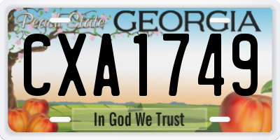 GA license plate CXA1749
