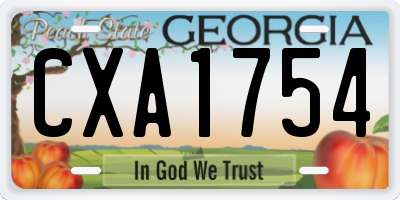GA license plate CXA1754