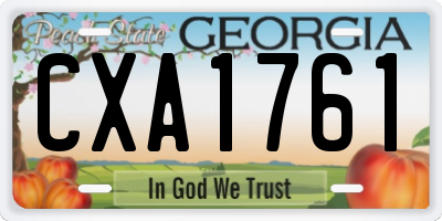 GA license plate CXA1761