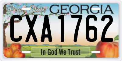 GA license plate CXA1762