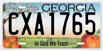 GA license plate CXA1765