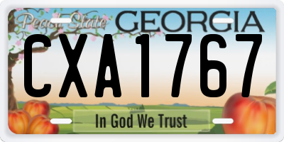 GA license plate CXA1767