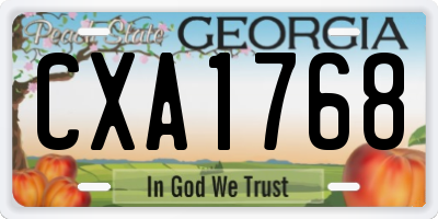 GA license plate CXA1768