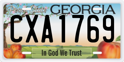 GA license plate CXA1769