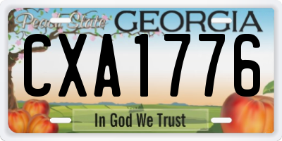 GA license plate CXA1776