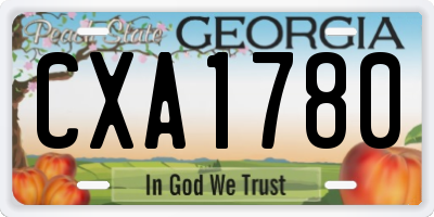 GA license plate CXA1780