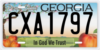 GA license plate CXA1797