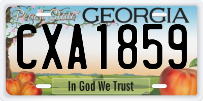 GA license plate CXA1859