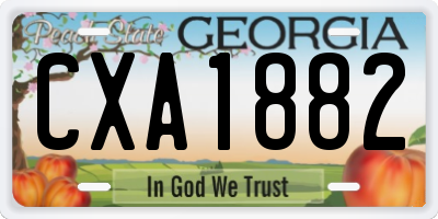 GA license plate CXA1882
