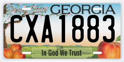 GA license plate CXA1883