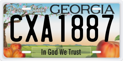 GA license plate CXA1887