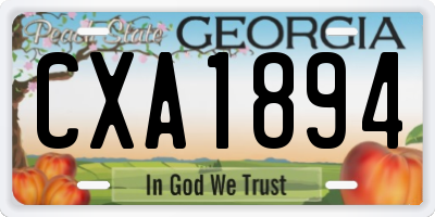 GA license plate CXA1894
