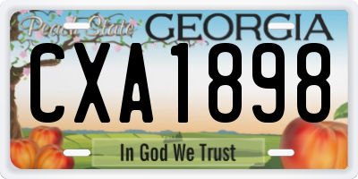 GA license plate CXA1898