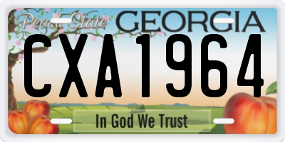 GA license plate CXA1964