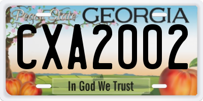 GA license plate CXA2002