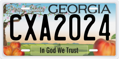 GA license plate CXA2024