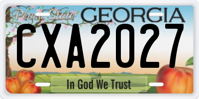 GA license plate CXA2027