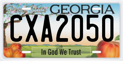 GA license plate CXA2050