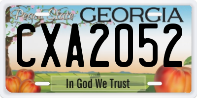 GA license plate CXA2052