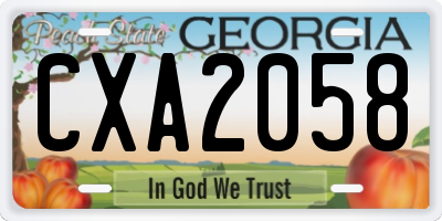 GA license plate CXA2058