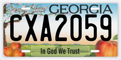 GA license plate CXA2059