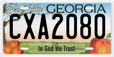 GA license plate CXA2080