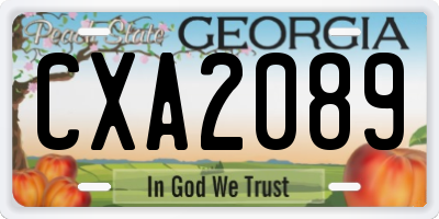 GA license plate CXA2089