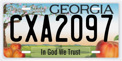 GA license plate CXA2097