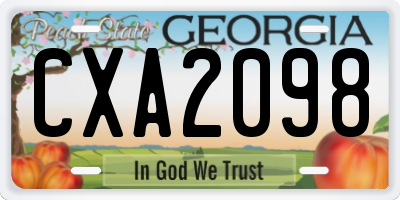 GA license plate CXA2098