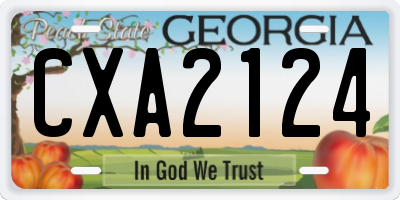 GA license plate CXA2124