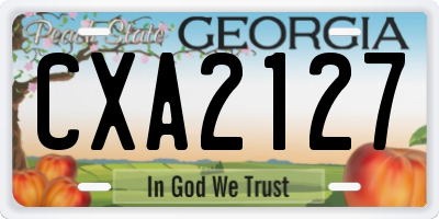 GA license plate CXA2127