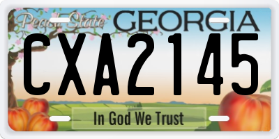 GA license plate CXA2145