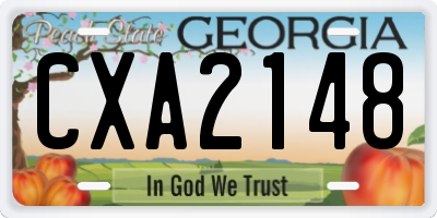GA license plate CXA2148
