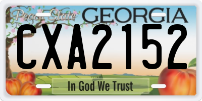 GA license plate CXA2152