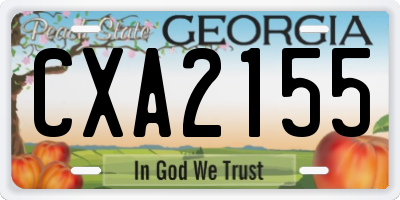 GA license plate CXA2155