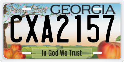 GA license plate CXA2157