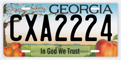 GA license plate CXA2224