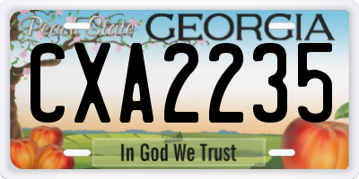 GA license plate CXA2235