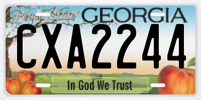 GA license plate CXA2244