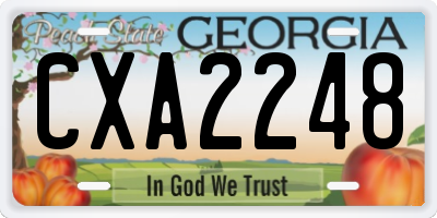 GA license plate CXA2248