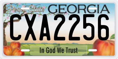 GA license plate CXA2256