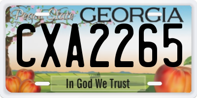 GA license plate CXA2265