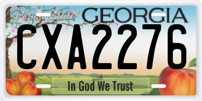 GA license plate CXA2276