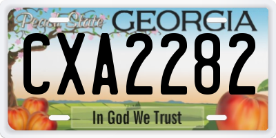 GA license plate CXA2282