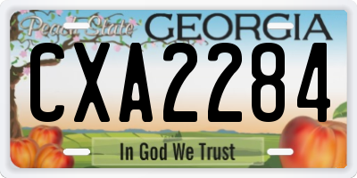 GA license plate CXA2284