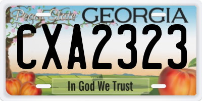 GA license plate CXA2323