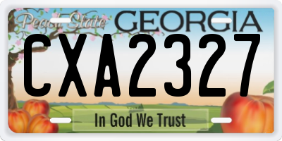 GA license plate CXA2327