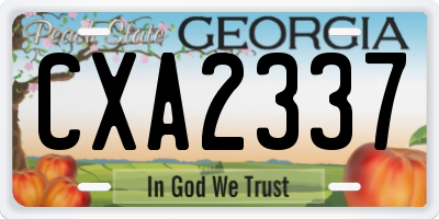 GA license plate CXA2337