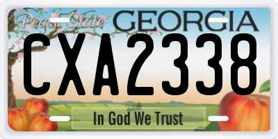 GA license plate CXA2338