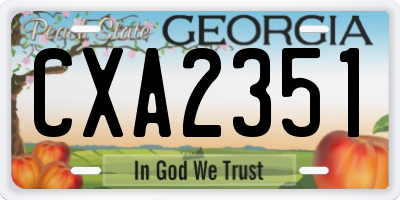 GA license plate CXA2351